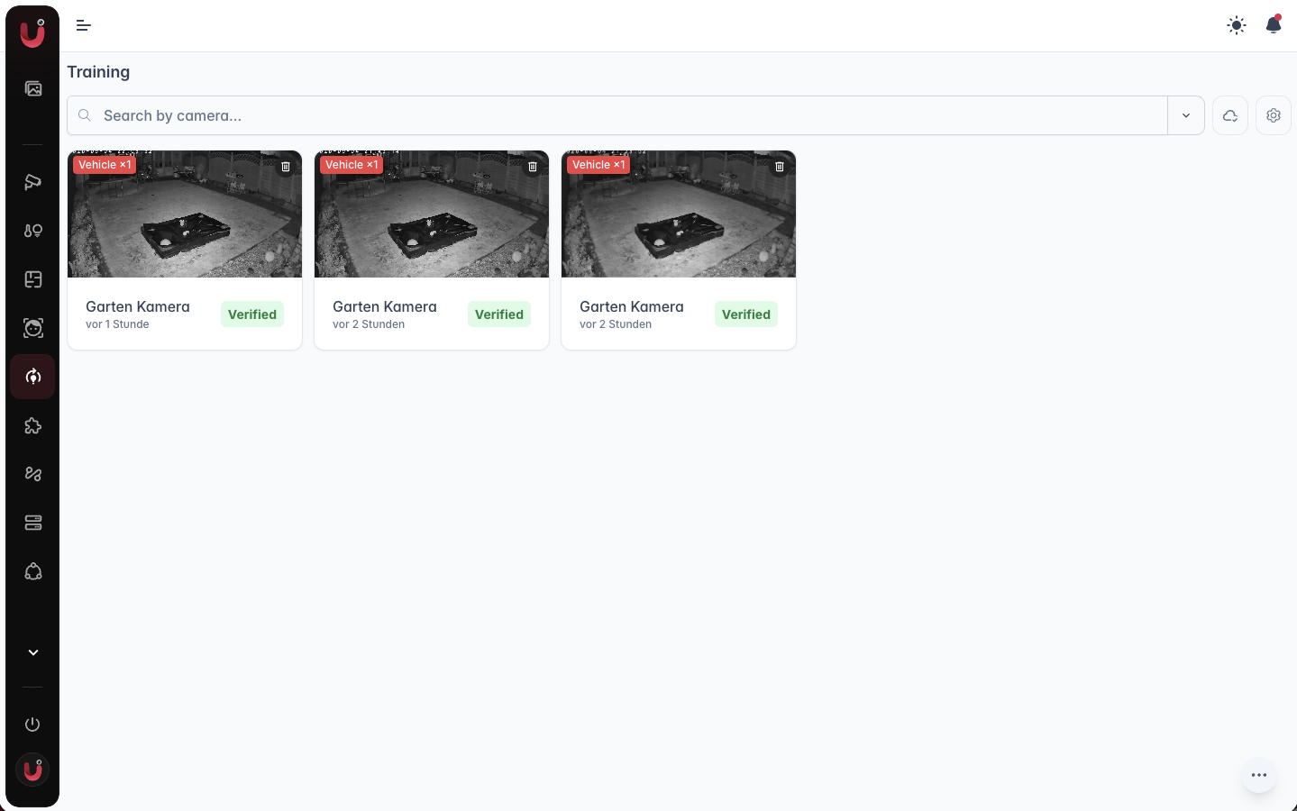 Training view with candidate frames