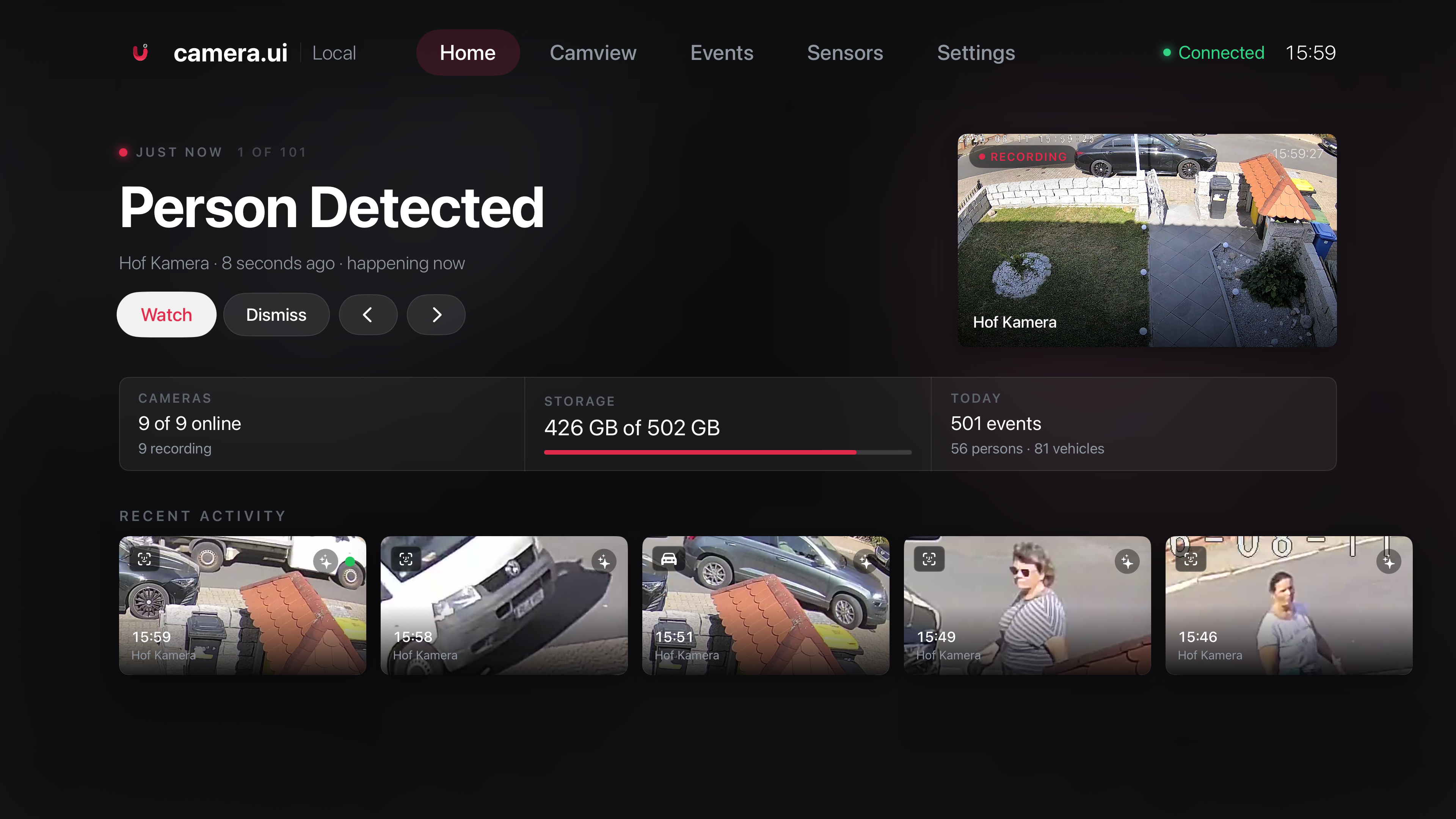 The camera.ui Apple TV app