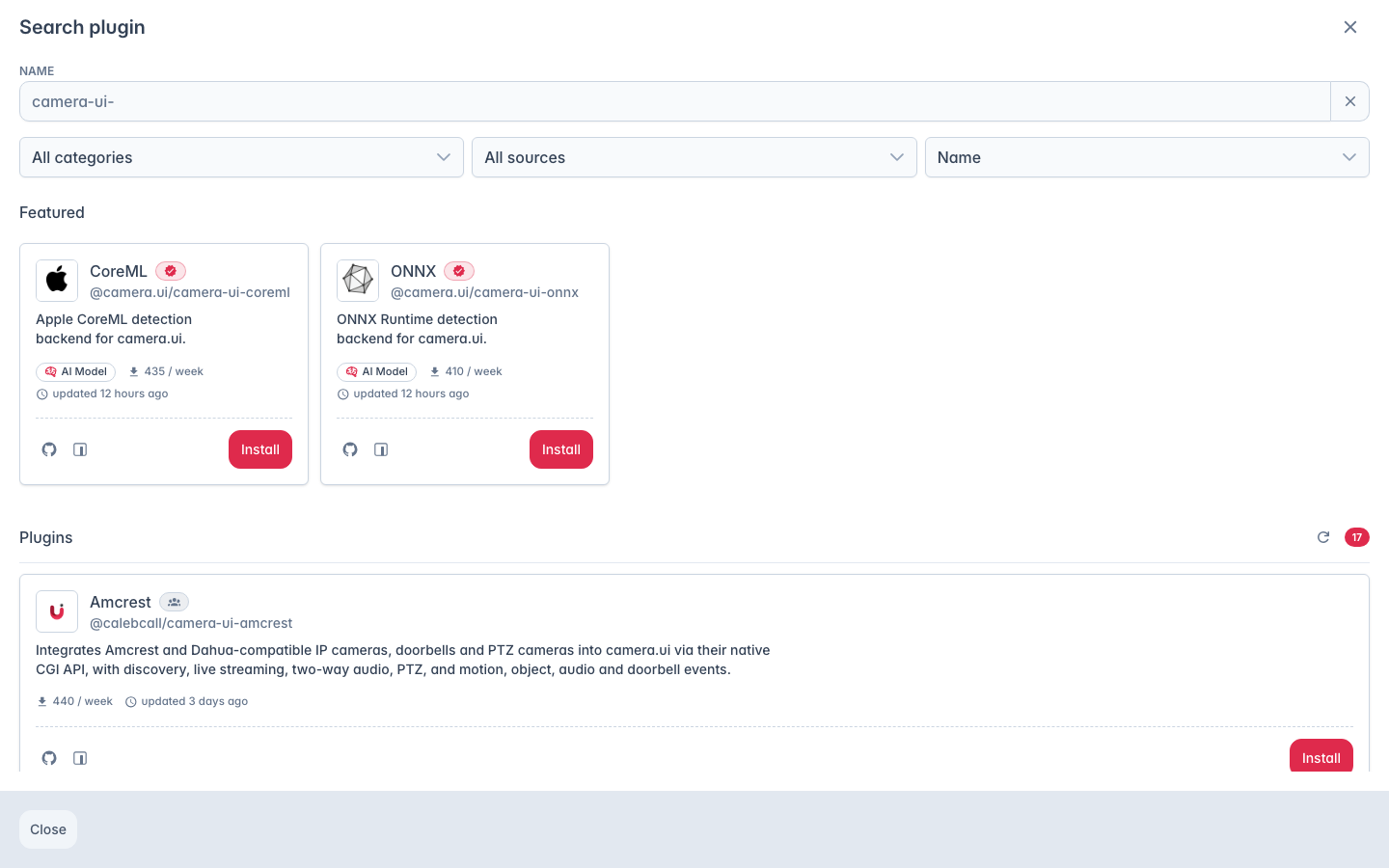 The plugin store